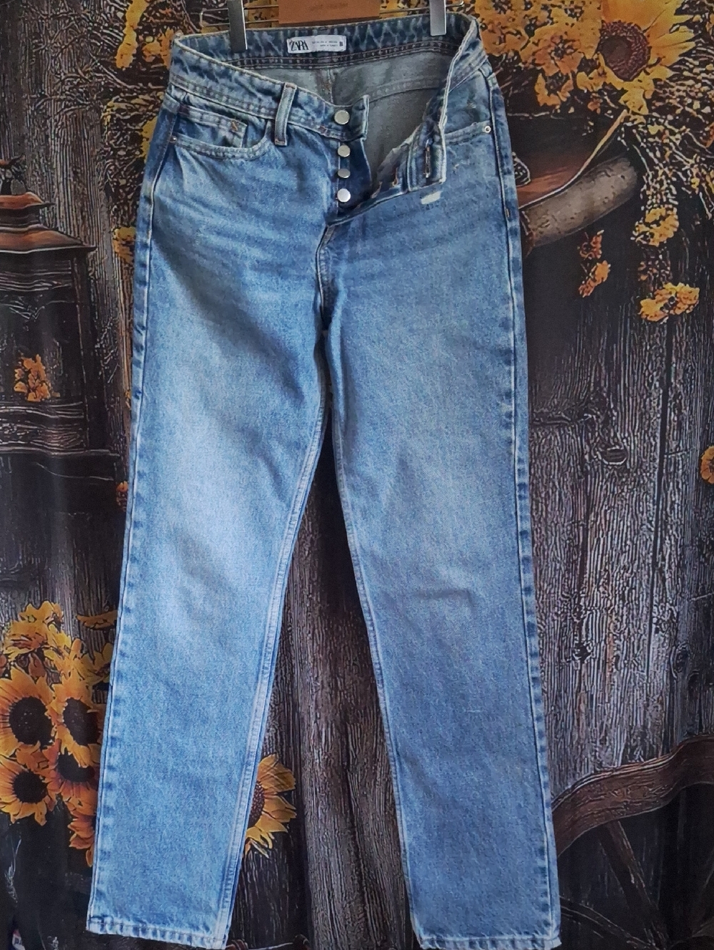 Zara Light Blue Straight Leg Women's Jeans